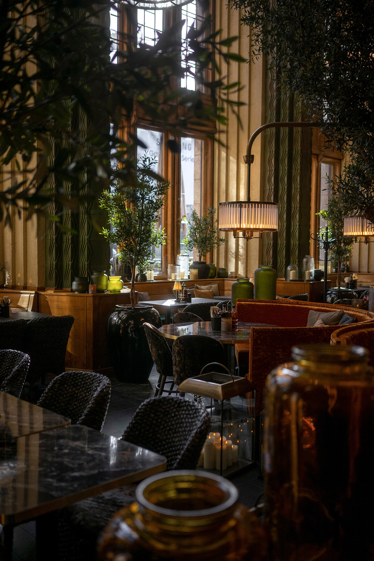 Luksuriøst hotell med stor restaurant