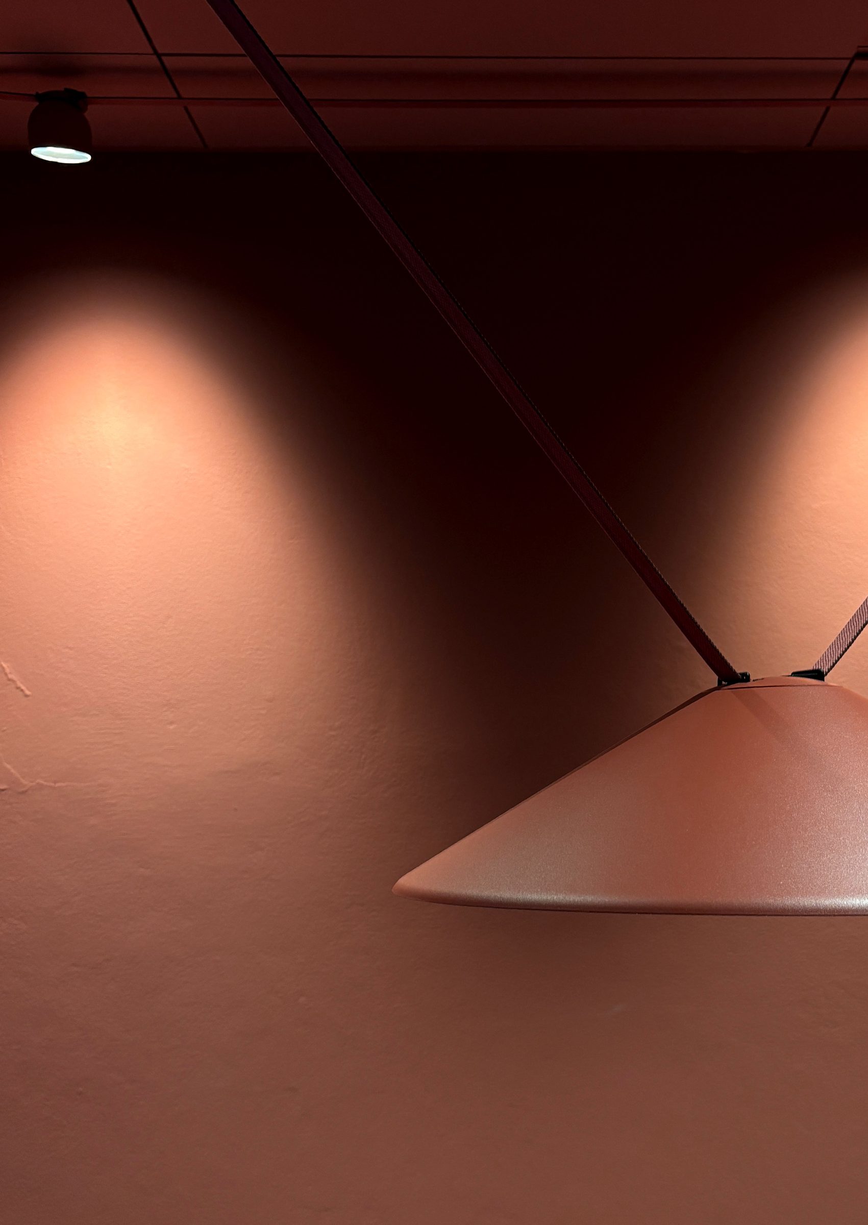 Rød Lampe på Mørk Bakgrunn