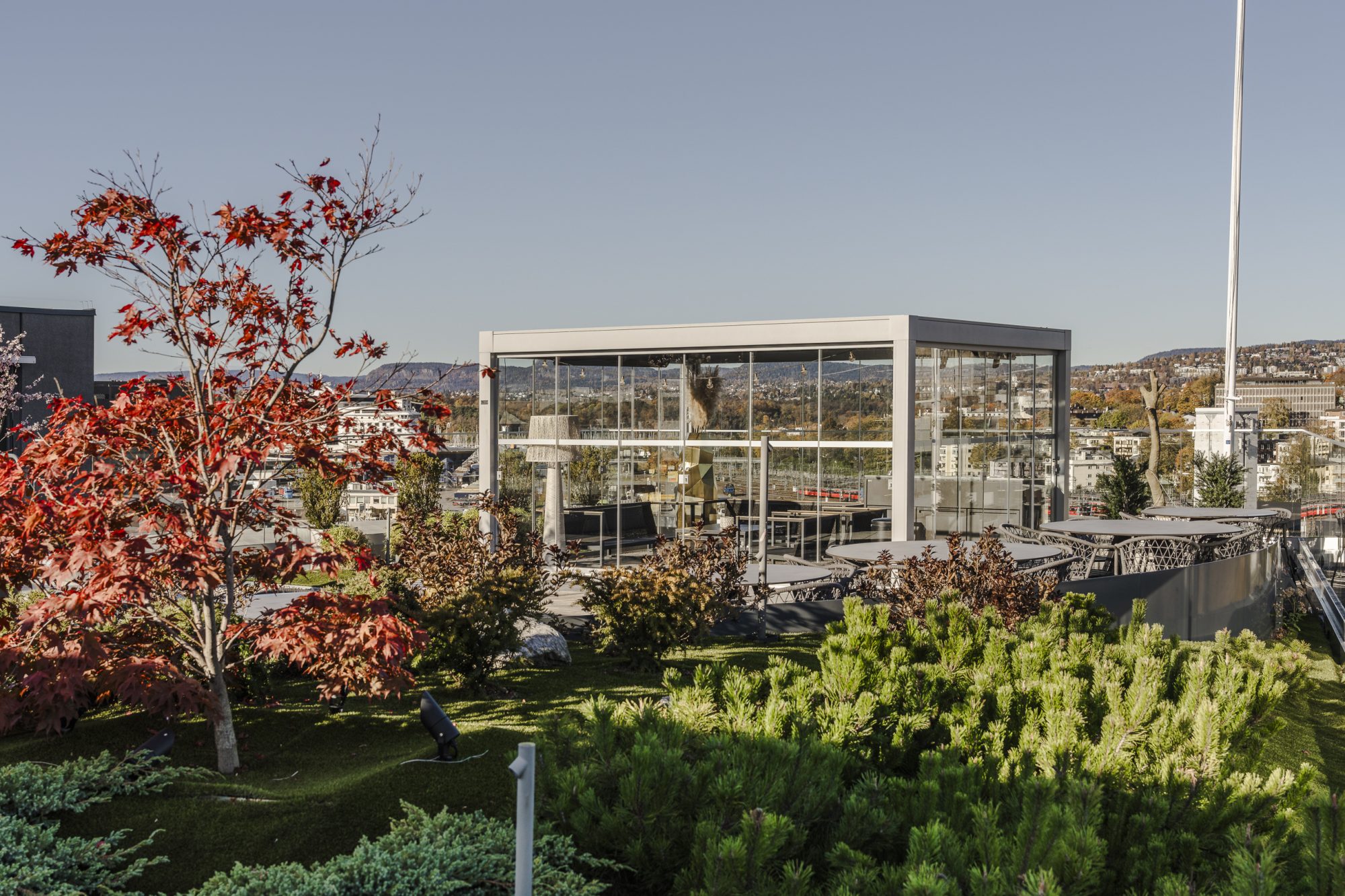 Takterrasse på Tjuvholmen