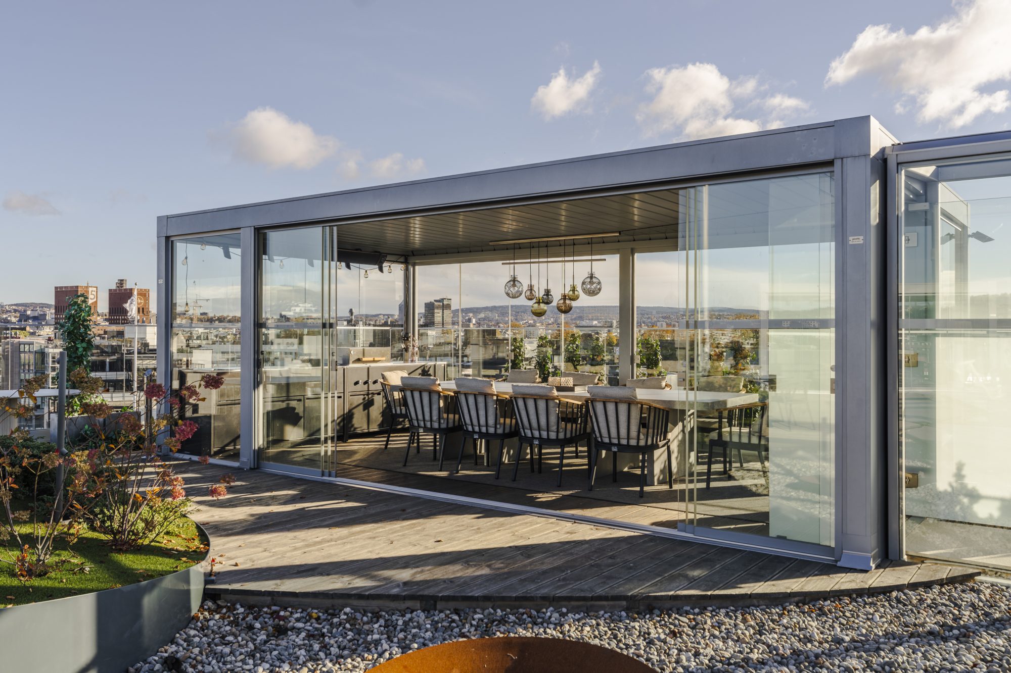 Takterrasse på Tjuvholmen