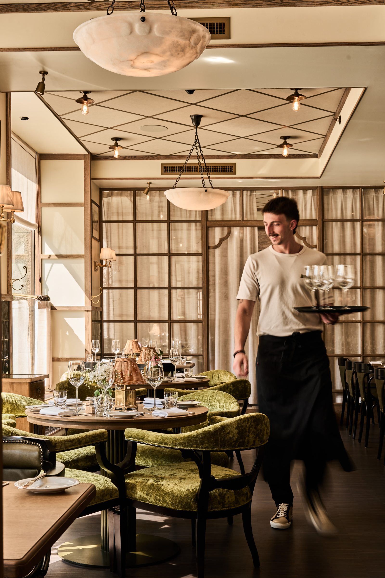 Elegant restaurant with vintage-inspired design